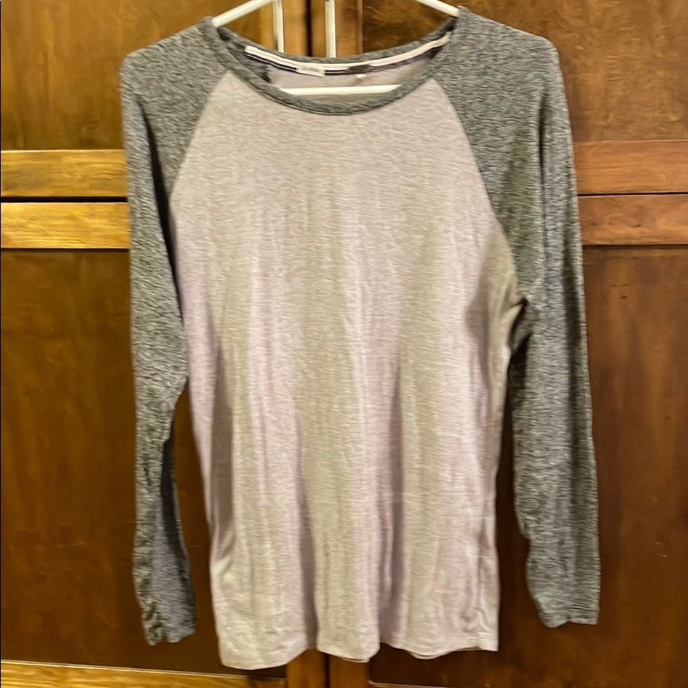 Two Tone Gray Long Sleeve Raglan Shirt